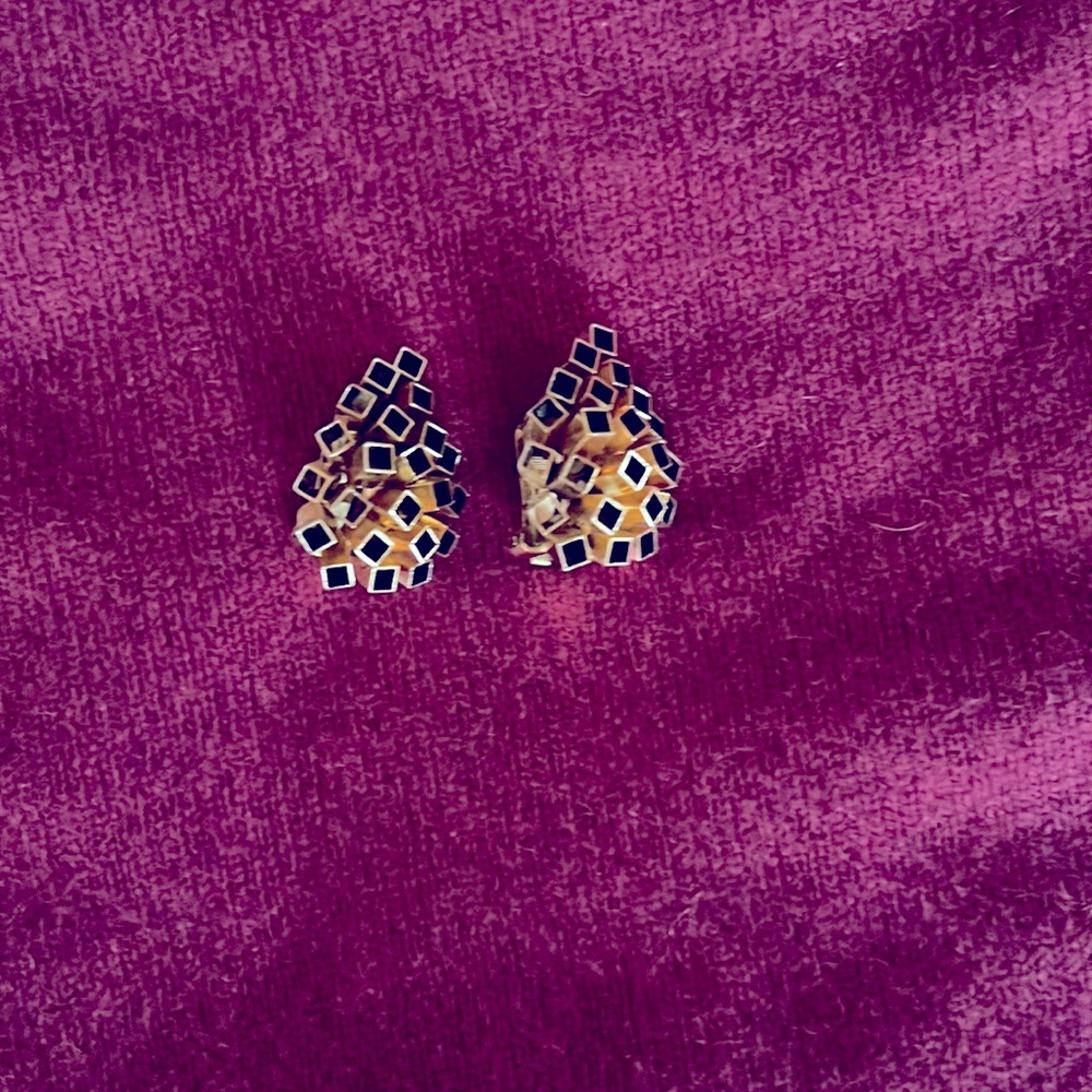 Extreme rare, vintage Brutalist clip on earrings